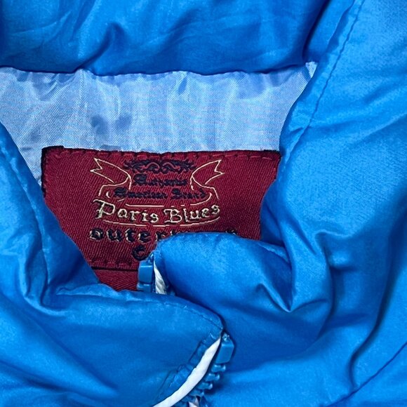 Paris Blues Vintage-Style Bright Blue Puffer Vest - Picture 3 of 6